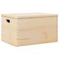 Preview: Holzkiste mit Deckel und Griffen 40x30x23 cm Massivholz Kiefer