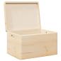 Preview: Holzkiste mit Deckel und Griffen 40x30x23 cm Massivholz Kiefer