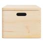 Preview: Holzkiste mit Deckel und Griffen 40x30x23 cm Massivholz Kiefer