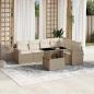 Preview: ARDEBO.de - 7-tlg. Garten-Sofagarnitur mit Kissen Beige Poly Rattan