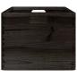 Preview: Holzkiste mit Griffen Schwarz 40x30x23 cm Massivholz Kiefer
