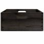 Preview: Holzkiste mit Griffen Schwarz 40x30x13 cm Massivholz Kiefer