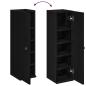 Preview: Badezimmerschrank mit Rollenhalter Schwarz 20,5x22x72 cm