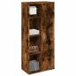 Preview: ARDEBO.de - Badezimmerschrank mit Rollenhalter Räuchereiche 39x22x90 cm