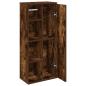 Preview: Badezimmerschrank mit Rollenhalter Räuchereiche 39x22x90 cm
