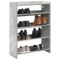 Preview: ARDEBO.de - Schuhregal Betongrau 80x25x61,5 cm Holzwerkstoff