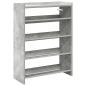 Preview: Schuhregal Betongrau 80x25x61,5 cm Holzwerkstoff
