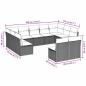 Preview: 11-tlg. Garten-Sofagarnitur mit Kissen Hellgrau Poly Rattan