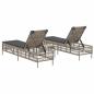 Preview: Sonnenliegen 2 Stk. mit Tisch Hellgrau Poly Rattan