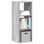 Preview: ARDEBO.de - Bücherregal Stapelbar Grau Sonoma 30x30x80 cm Holzwerkstoff