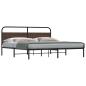 Preview: ARDEBO.de - Metallbett ohne Matratze Braun Eichen-Optik 180x200 cm
