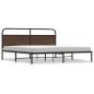 Preview: Metallbett ohne Matratze Braun Eichen-Optik 180x200 cm