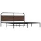 Preview: Metallbett ohne Matratze Braun Eichen-Optik 180x200 cm