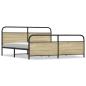 Preview: Metallbett ohne Matratze Sonoma-Eiche 193x203 cm