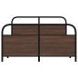 Preview: Metallbett ohne Matratze Braun Eichen-Optik 140x190 cm