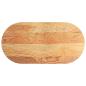Preview: Tischplatte Hellbraun 100x50x2 cm Massivholz Eiche Oval