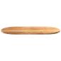 Preview: Tischplatte Hellbraun 100x50x2 cm Massivholz Eiche Oval