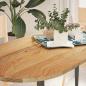 Preview: ARDEBO.de - Tischplatte Hellbraun 140x60x2 cm Massivholz Eiche Oval