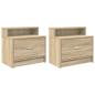 Preview: Nachttische mit Schublade 2 Stk. Sonoma-Eiche 51x31x47 cm