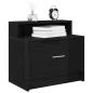 Preview: ARDEBO.de - Nachttische mit Schublade 2Stk. Schwarz Eichen-Optik 51x31x47cm