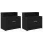 Preview: Nachttische mit Schublade 2Stk. Schwarz Eichen-Optik 51x31x47cm