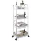 Preview: ARDEBO.de - Aufbewahrungswagen 4 Etagen Transparent 37x28x95 cm Acryl