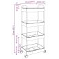 Preview: Aufbewahrungswagen 4 Etagen Transparent 37x28x95 cm Acryl