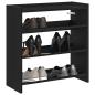 Preview: ARDEBO.de - Schuhregal Schwarz 60x25x62 cm Holzwerkstoff