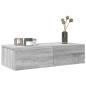 Preview: ARDEBO.de - Wandregal mit Schubladen Grau Sonoma 60x26,5x15cm Holzwerkstoff