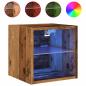Preview: TV-Wandschrank mit LED-Leuchten Altholz-Optik 30x28,5x30 cm