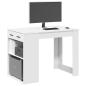 Preview: ARDEBO.de - Schreibtisch mit Schubladen und Ablage Weiß 102x62x77,5 cm