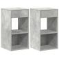 Preview: Nachttische mit Schublade 2 Stk. Betongrau 35x34x66,5 cm