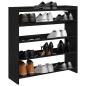 Preview: ARDEBO.de - Schuhregal Schwarz 80x25x81 cm Holzwerkstoff