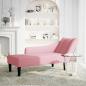 Preview: ARDEBO.de - Chaiselongue mit Rechter Armlehne Rosa Samt