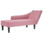 Preview: Chaiselongue mit Rechter Armlehne Rosa Samt
