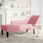 Preview: Chaiselongue mit Rechter Armlehne Rosa Samt
