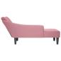 Preview: Chaiselongue mit Rechter Armlehne Rosa Samt