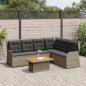 Preview: ARDEBO.de - 5-tlg. Garten-Lounge-Set mit Kissen Grau Poly Rattan