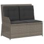 Preview: 5-tlg. Garten-Lounge-Set mit Kissen Grau Poly Rattan