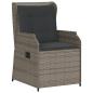 Preview: 5-tlg. Garten-Lounge-Set mit Kissen Grau Poly Rattan