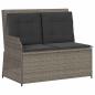 Preview: 3-tlg. Garten-Lounge-Set mit Kissen Grau Poly Rattan