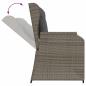 Preview: 3-tlg. Garten-Lounge-Set mit Kissen Grau Poly Rattan