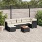 Preview: ARDEBO.de - 8-tlg. Garten-Sofagarnitur mit Kissen Schwarz Poly Rattan