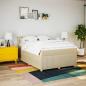 Preview: ARDEBO.de - Boxspringbett mit Matratze Creme 160x200 cm Stoff