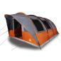 Preview: Tunnelzelt 5 Personen Grau und Orange Wasserdicht