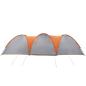 Preview: Kuppel-Familienzelt 8 Personen Grau und Orange Wasserdicht