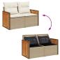 Preview: 4-tlg. Garten-Sofagarnitur mit Kissen Beige Poly Rattan