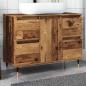 Preview: ARDEBO.de - Badschrank Altholz-Optik 80x33x60 cm Holzwerkstoff