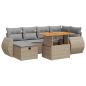 Preview: 8-tlg. Garten-Sofagarnitur mit Kissen Beige Poly Rattan Akazie