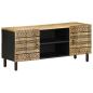 Preview: ARDEBO.de - TV-Schrank Schwarz 105x33,5x46 cm Raues Mangoholz